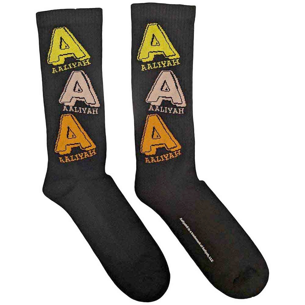 Aaliyah - Tricolour Logo Sokken - Zwart